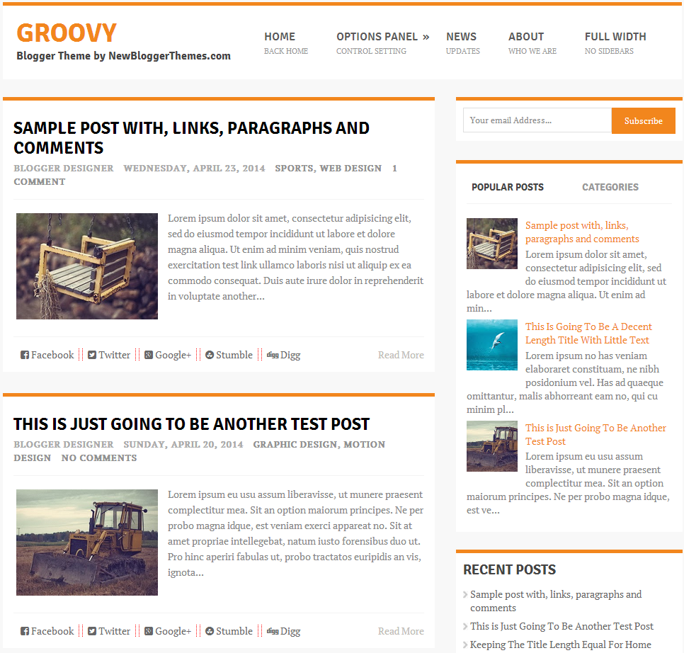 Groovy responsive template