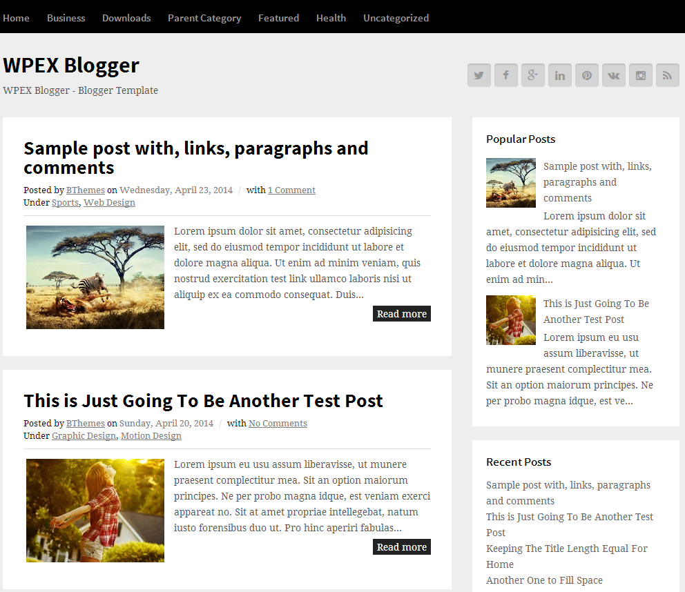 WPEX Blogger template