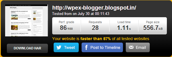 wpex pingdom test